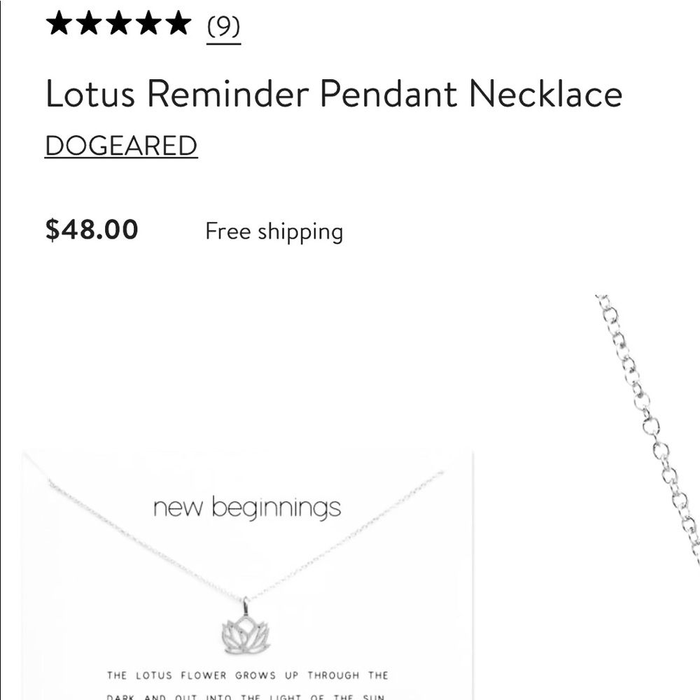 Dogeared Lotus Flower Silver Necklace New - Picture 2 of 3